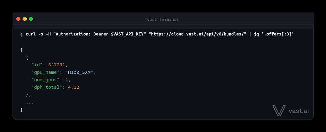 REST API curl example